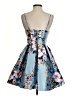 Teeze Me 100% Polyester Floral Blue Cocktail Dress Size 1 - 2 - photo 2