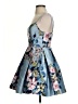 Teeze Me 100% Polyester Floral Blue Cocktail Dress Size 1 - 2 - photo 5