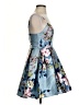 Teeze Me 100% Polyester Floral Blue Cocktail Dress Size 1 - 2 - photo 4