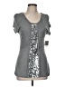 Madison 100% Modal Silver Short Sleeve Top Size M - photo 1