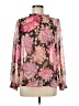 H&M 100% Polyester Pink Long Sleeve Blouse Size M - photo 1