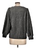 Ann Taylor LOFT Metallic Silver Long Sleeve Top Size L - photo 2