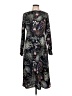Atmosphere 100% Polyester Print Black Casual Dress Size 10 - photo 1