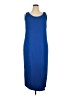 Mosaic 100% Polyester Solid Blue Casual Dress Size 18 - photo 1