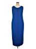 Mosaic 100% Polyester Solid Blue Casual Dress Size 18 - photo 2