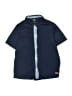 7 For All Mankind Solid Blue Short Sleeve Button-Down Shirt Size 6 - photo 1