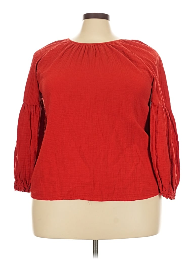 Pre-owned Universal Thread 3/4 Sleeve Blouse In Red