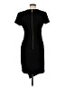 Bisou Bisou Solid Black Casual Dress Size 8 - photo 2