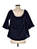 Cupio Blue 3/4 Sleeve Blouse Size L - photo 2