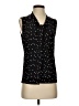 Kasper Polka Dots Black Sleeveless Button-Down Shirt Size XS - photo 1
