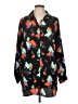 ASOS 100% Polyester Print Black Long Sleeve Blouse Size 12 - photo 1