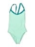 Splendid Color Block Green One Piece Swimsuit Size 12 - photo 1