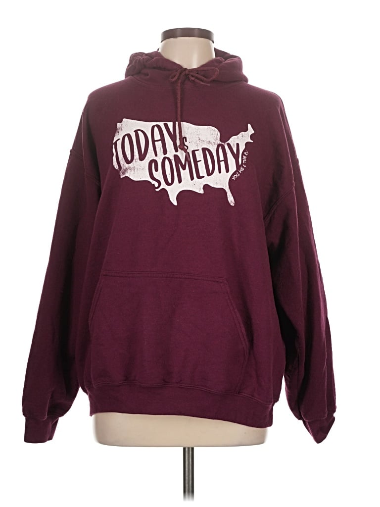 Pre-owned Gildan Sweatshirt In Burgundy