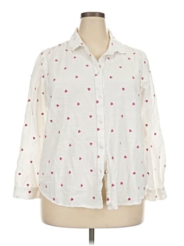 LC Lauren Conrad 3/4 Sleeve Button-Down Shirt (view 1)