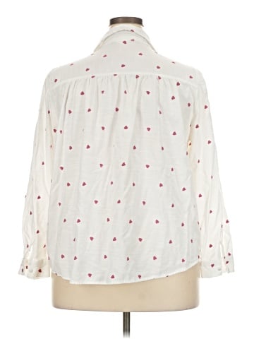 LC Lauren Conrad 3/4 Sleeve Button-Down Shirt (view 2)