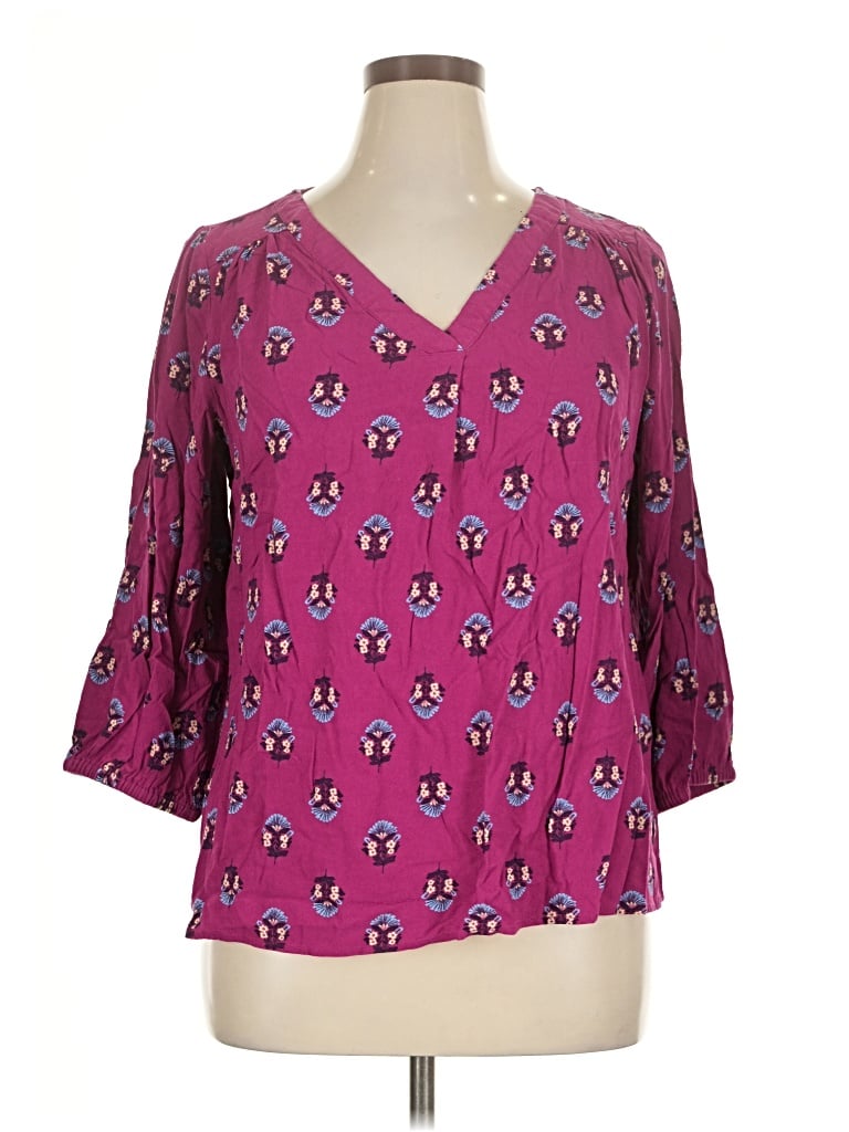 Pre-owned St. John's Bay 3/4 Sleeve Blouse In Pink
