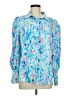 BTFBM 100% Polyester Print Blue Long Sleeve Blouse Size M - photo 1