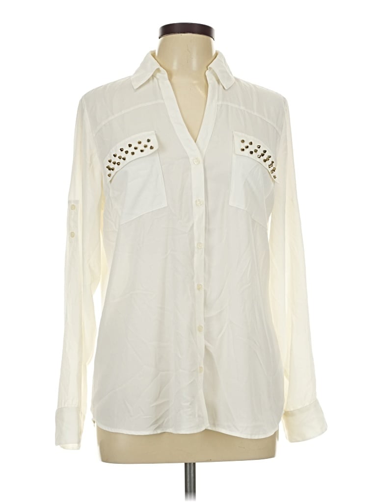 Pre-owned Express Long Sleeve Blouse In Ivory