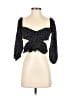 Reformation 100% Viscose Black 3/4 Sleeve Blouse Size 4 - photo 1