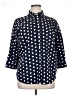 Chaps 100% Cotton Polka Dots Blue 3/4 Sleeve Button-Down Shirt Size 1X - photo 1