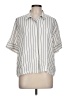 Unbranded Stripes Ivory Short Sleeve Blouse Size L (estimated) - photo 1