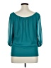 Eclair 100% Polyester Teal 3/4 Sleeve Blouse Size XS - photo 2