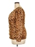 Bold Elements Animal Print Brown Long Sleeve Blouse Size XXL - photo 5