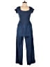 Blue Rain 100% Cotton Solid Blue Jumpsuit Size L - photo 1