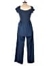 Blue Rain 100% Cotton Solid Blue Jumpsuit Size L - photo 2