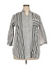 Unbranded 100% Cotton Stripes Silver 3/4 Sleeve Button-Down Shirt Size 2X - photo 1