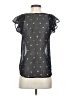 Maison Jules 100% Polyester Graphic Black Short Sleeve Blouse Size XS - photo 2
