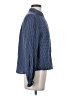 Wrap Checkered-gingham Blue Long Sleeve Blouse Size 2 - photo 4