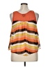Dots 100% Polyester Orange Sleeveless Blouse Size XL - photo 2