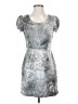 Silence and Noise 100% Polyester Metallic Silver Gray Cocktail Dress Size 0 - photo 1