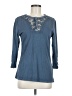 Cabela's 100% Cotton Blue 3/4 Sleeve Top Size M - photo 1