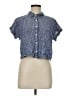 Altar'd State Stripes Blue Short Sleeve Button-Down Shirt Size M - photo 1