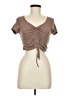 Shein Brown Short Sleeve Top Size 6 - photo 1