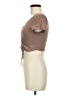 Shein Brown Short Sleeve Top Size 6 - photo 5