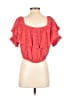 Free People 100% Rayon Red Short Sleeve Top Size S - photo 2
