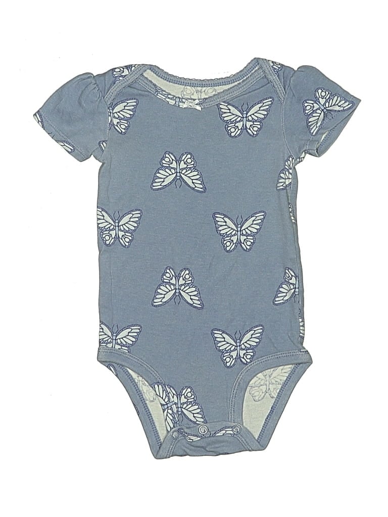 Pre-owned Carter's Babies' Short Sleeve Onesie In Blue