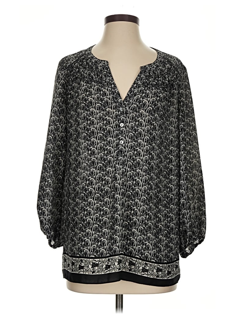 Pre-owned Max Studio 3/4 Sleeve Blouse In Gray