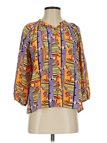 Tucker 3/4 Sleeve Silk Top (view 1)