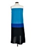 Ann Taylor 100% Polyester Color Block Blue Casual Dress Size L - photo 2