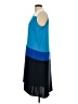 Ann Taylor 100% Polyester Color Block Blue Casual Dress Size L - photo 5