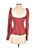 Auguste 100% Rayon Red 3/4 Sleeve Blouse Size 4 - photo 2