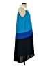 Ann Taylor 100% Polyester Color Block Blue Casual Dress Size L - photo 4
