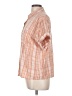 Universal Thread Checkered-gingham Orange Short Sleeve Button-Down Shirt Size L - photo 5
