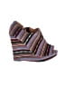 Qupid Stripes Black Wedges Size 9 - photo 1
