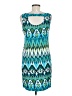 Nomadic Traders 100% Rayon Print Teal Cocktail Dress Size M - photo 2