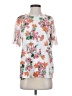 Ann Taylor 100% Polyester Floral White Short Sleeve Blouse Size S - photo 1